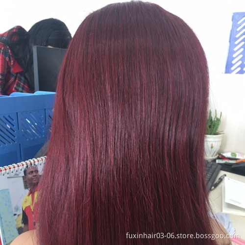 Wholesale Colorfull Orange Ginger Ombre Red Hair Wigs Green Color Lace Wigs Human Hair Purple Highlighted Full Lace Wigs